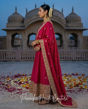 Noor - Dark Hot Pink Wedding Anarkali&nbsp; from Jahan Collection at Panache Haute Couture