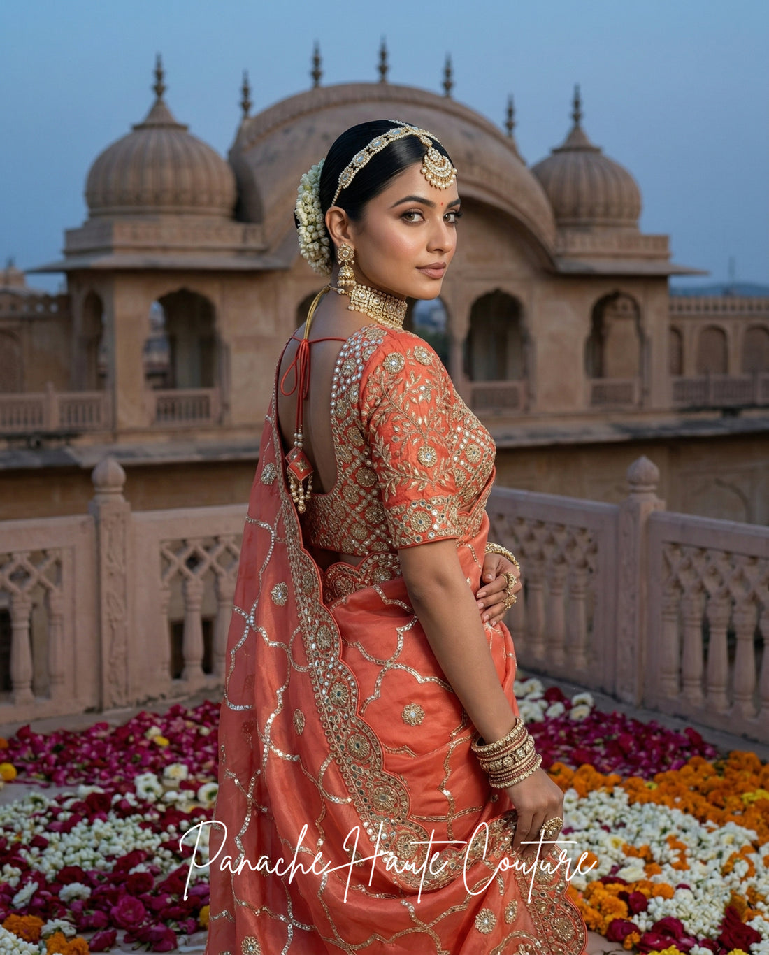 Padamavati – Silk Organza Couture Wedding Saree by Panache 