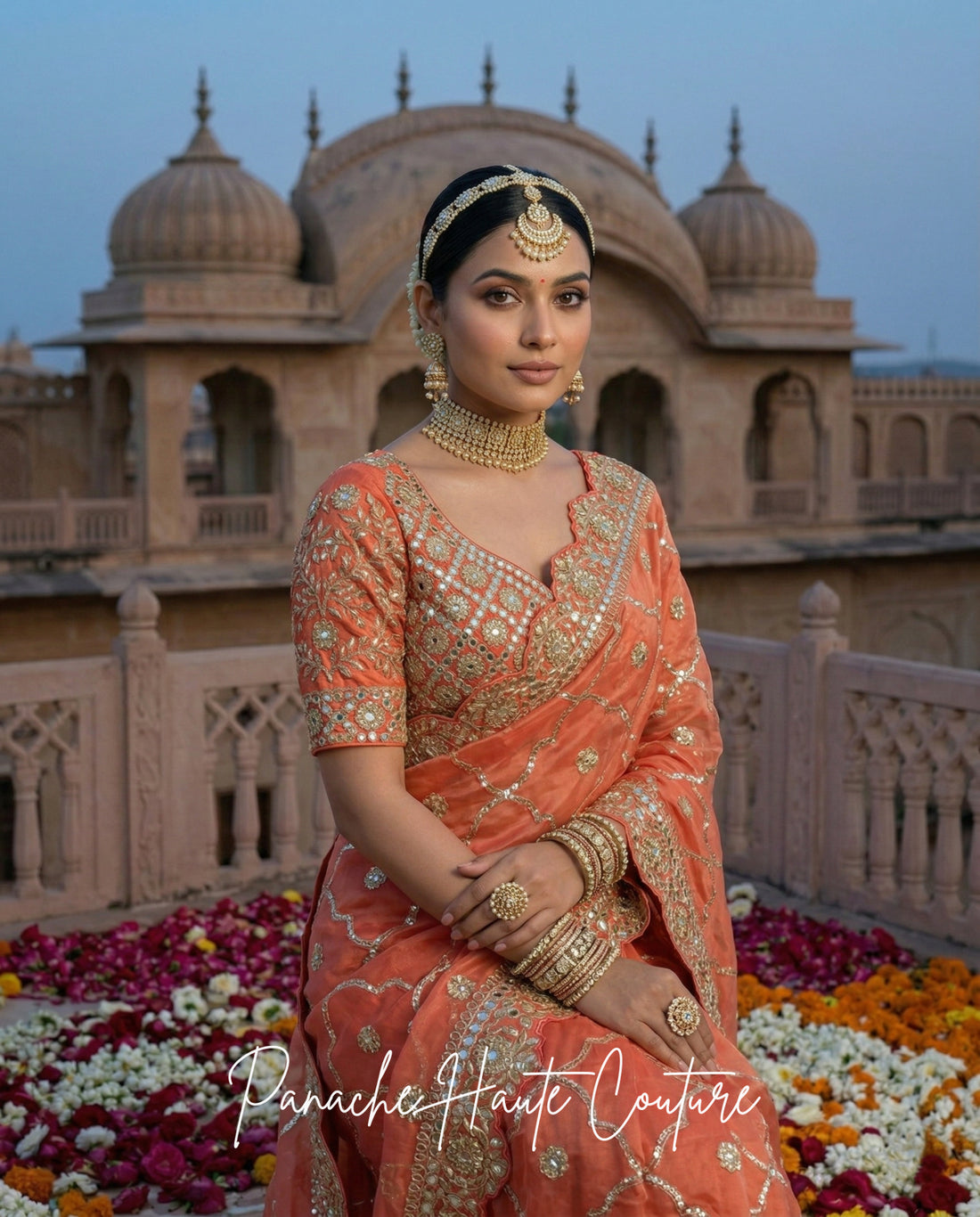 Padamavati – Silk Organza Couture Wedding Saree by Panache 