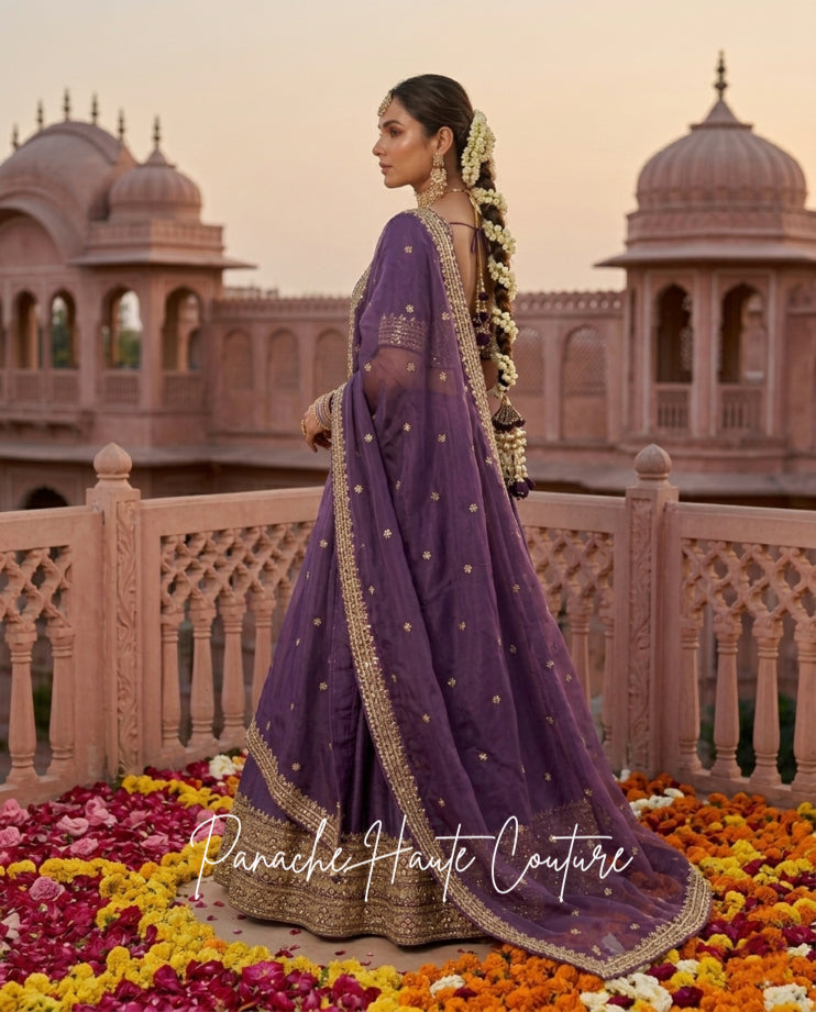 Parinita Dark Lavender Sangeet Lehenga