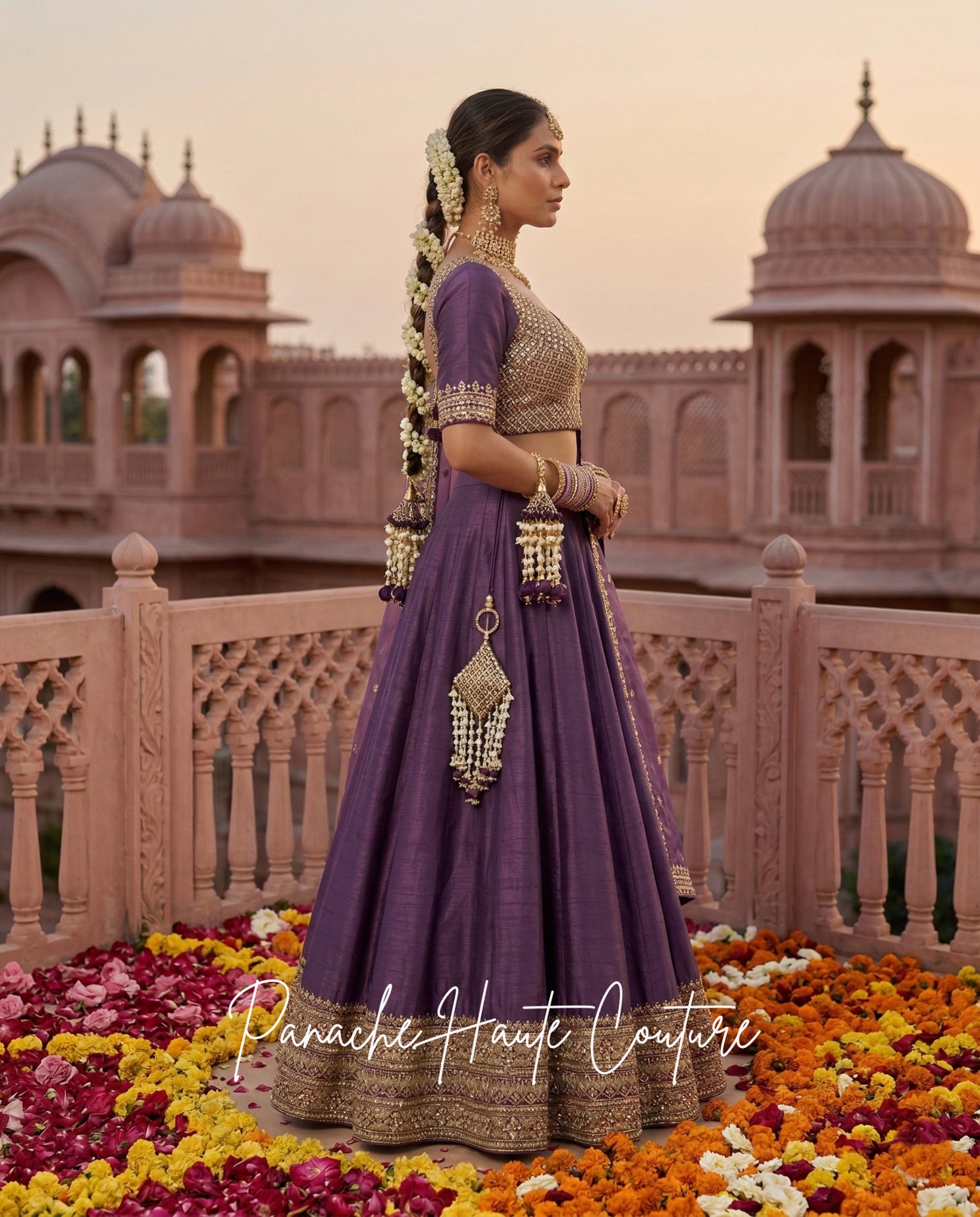 Parinita Dark Lavender Sangeet Lehenga