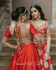 Parinita Red Bridal Lehenga 