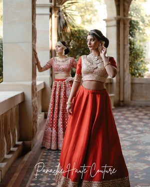 Parinita Red Bridal Lehenga 