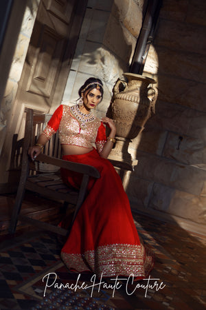 Parinita Red Bridal Lehenga 