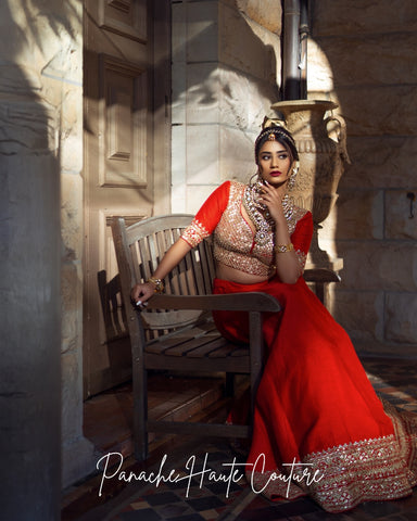 Parinita Red Bridal Lehenga 
