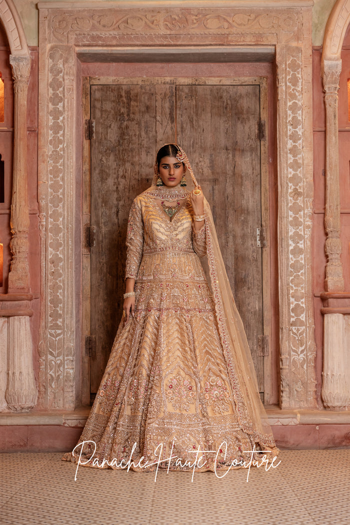 Pastel Zardozi Anarkali with Tulle Lehenga Skirt