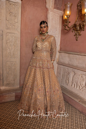 Pastel Zardozi Anarkali with Tulle Lehenga Skirt