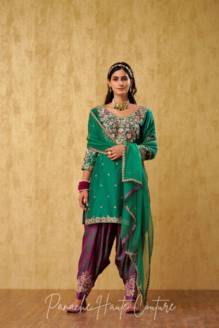 Shraddha Kapoor Sea Green Georgette Punjabi Suit -