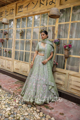 Sage Green Color Wedding Lehenga ADARA