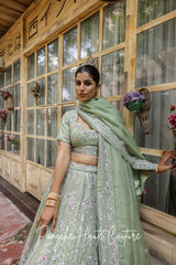 Sage Green Color Wedding Lehenga ADARA