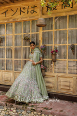 Sage Green Color Wedding Lehenga ADARA