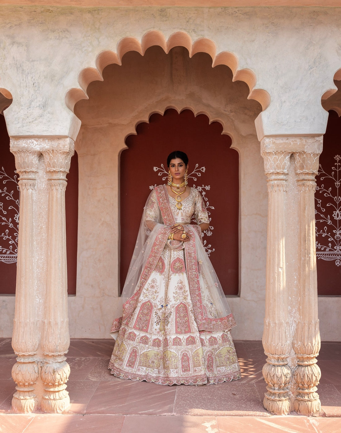 Zeenat – Ivory Bridal Lehenga | Couture Bridal Wear silhouette