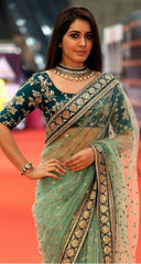 Mint Green Zardozi Saree | Panache Haute Couture Sydney
