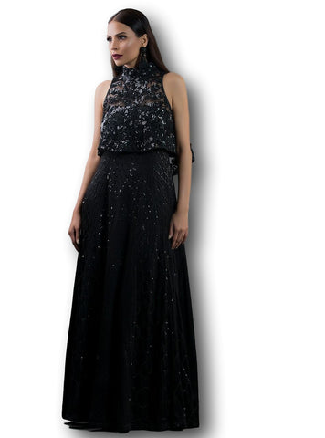 Black Color Straight Gown