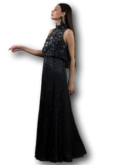 Black Color Straight Gown