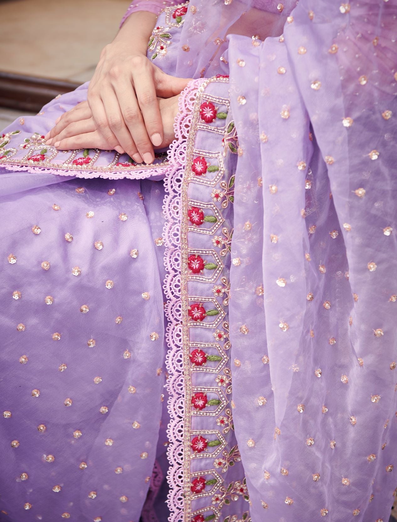Lilac Color Saree