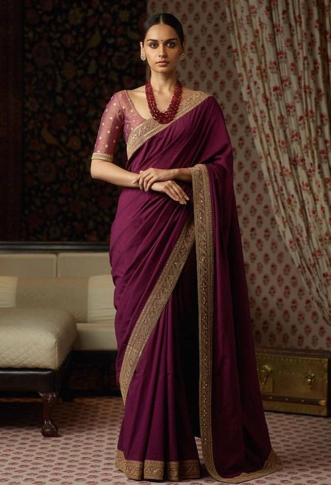 Shop violet kanchipuram silk saree online with silkmark