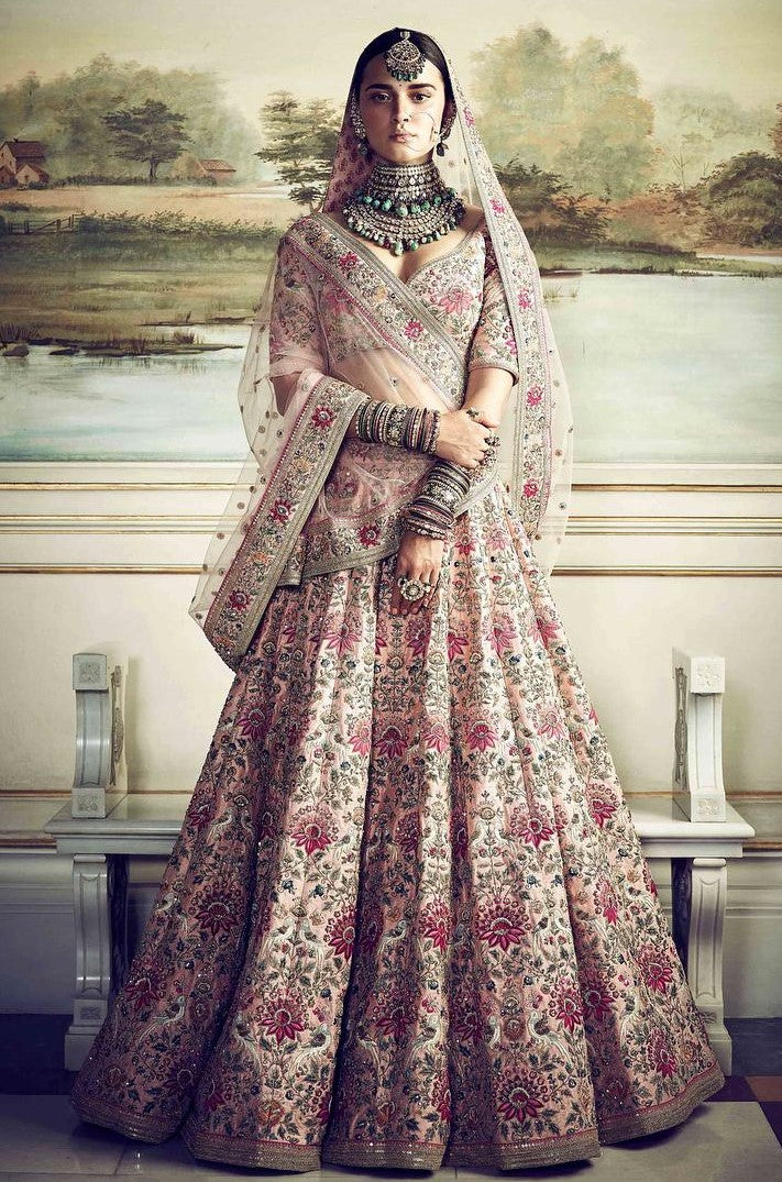 Dusty Pink Color Wedding Lehenga Inspired by Anushka Sharma Wedding
