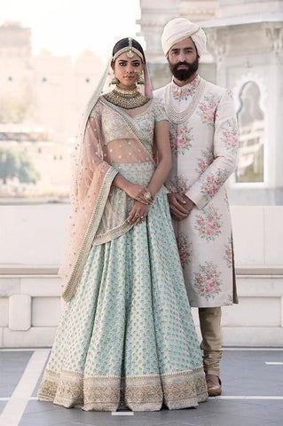 Ready to wear custom size floral printed sabyasachi wedding bridal off white  lehenga choli | Floral lehenga, Indian wedding outfits, Indian wedding wear