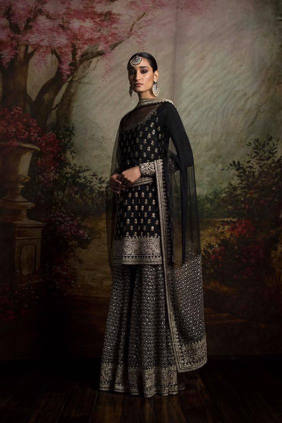 Black Color Sharara Set