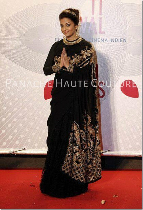 Aishwarya Rai in Black color Designer Saree online