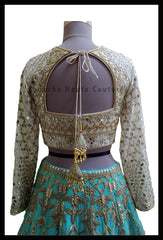 Silk Georgette Gota Patti and Zardozi Embroidered Designer Lehenga Choli from Panache Haute Couture