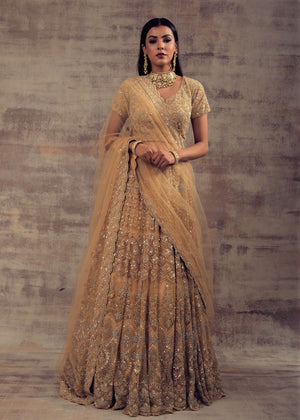 Beige Gold Wedding Lehenga SERIYAH