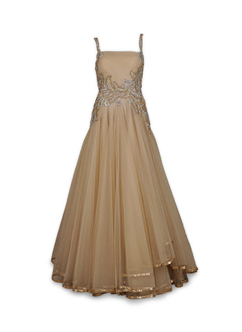 Beige color Indo Western Gown