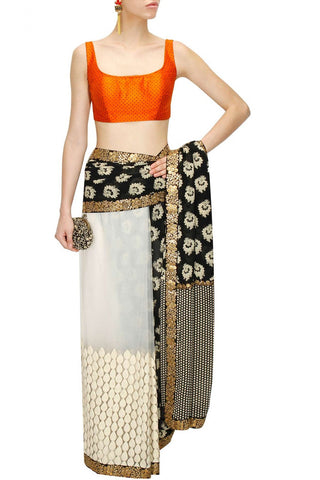 Black and White Designer Sari