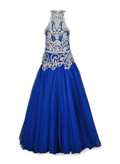 Blue color Indo Western Gown
