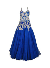 Blue color Indo Western Gown