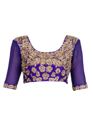 Purple colour blouse in gorgette fabric