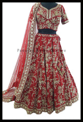 Deep Red Color Bridal Lehenga Choli