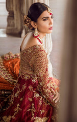 Deep Red Wedding Walima Dress