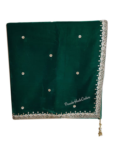 Emerald Green colour velvet shawl / Dupatta