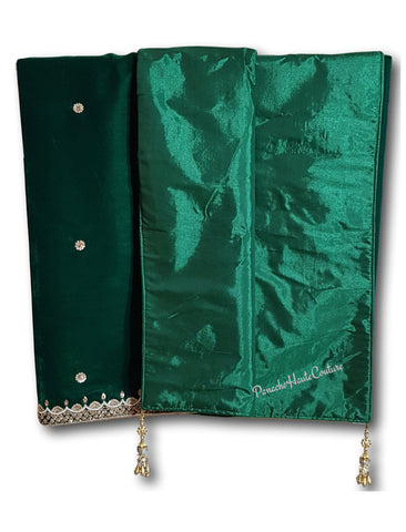 Emerald Green colour velvet shawl / Dupatta