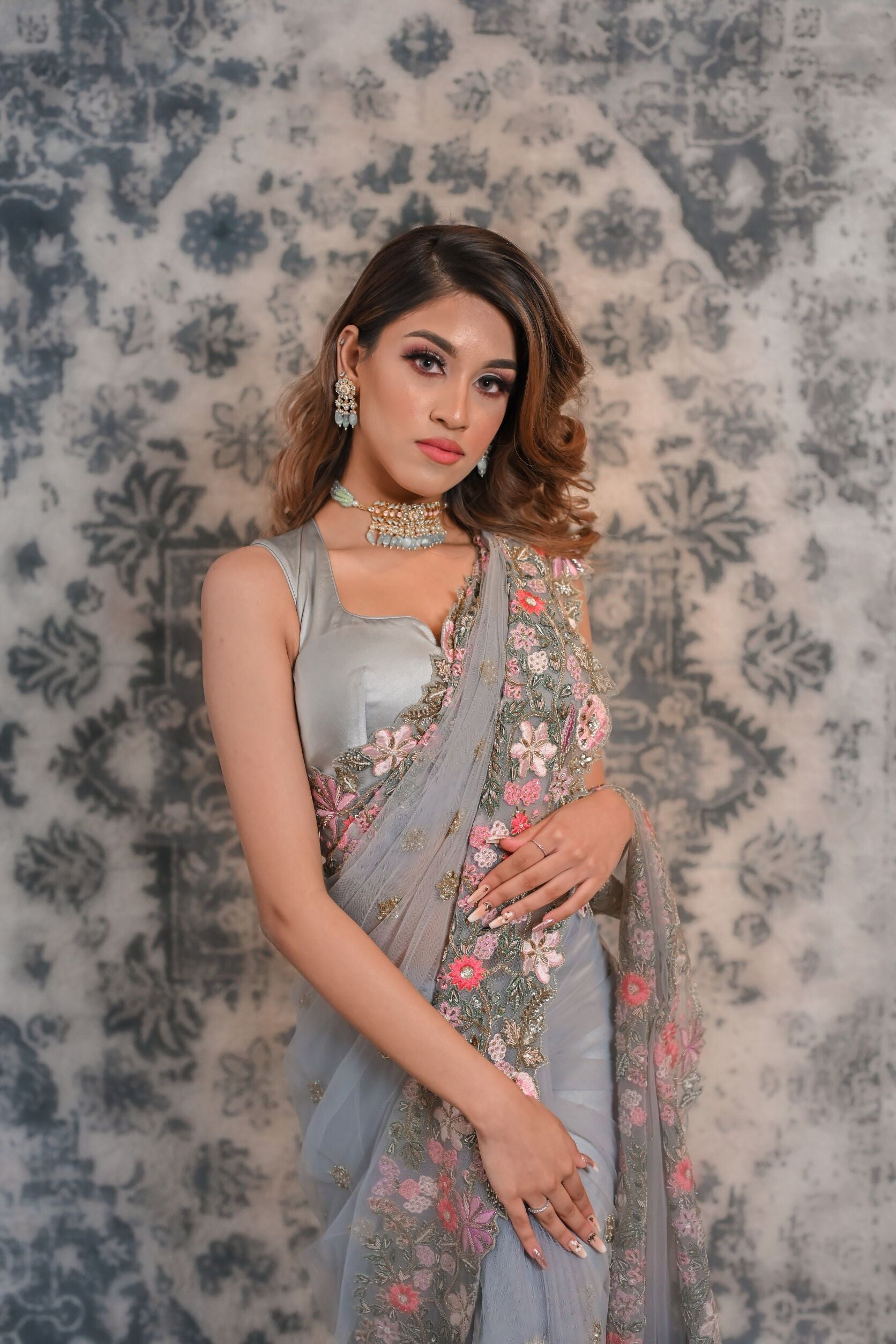 Grey Saree Collection - Free Shipping on Grey Indian Saree Online