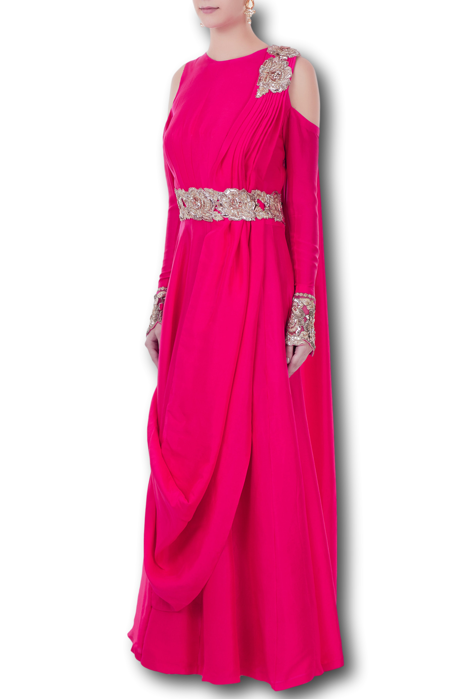 Fuschia Pink Color Gown