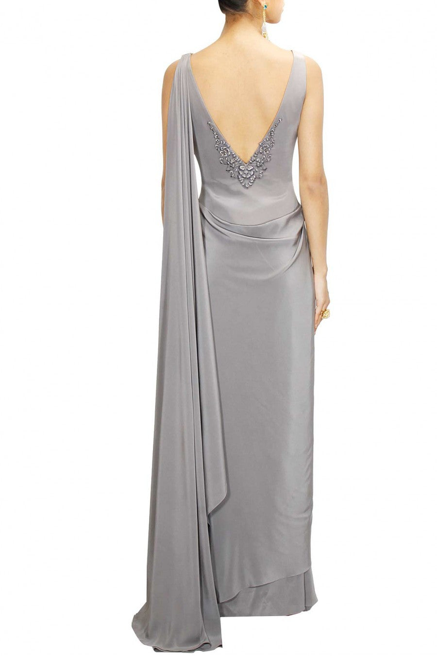 Grey Colour Saree Gown