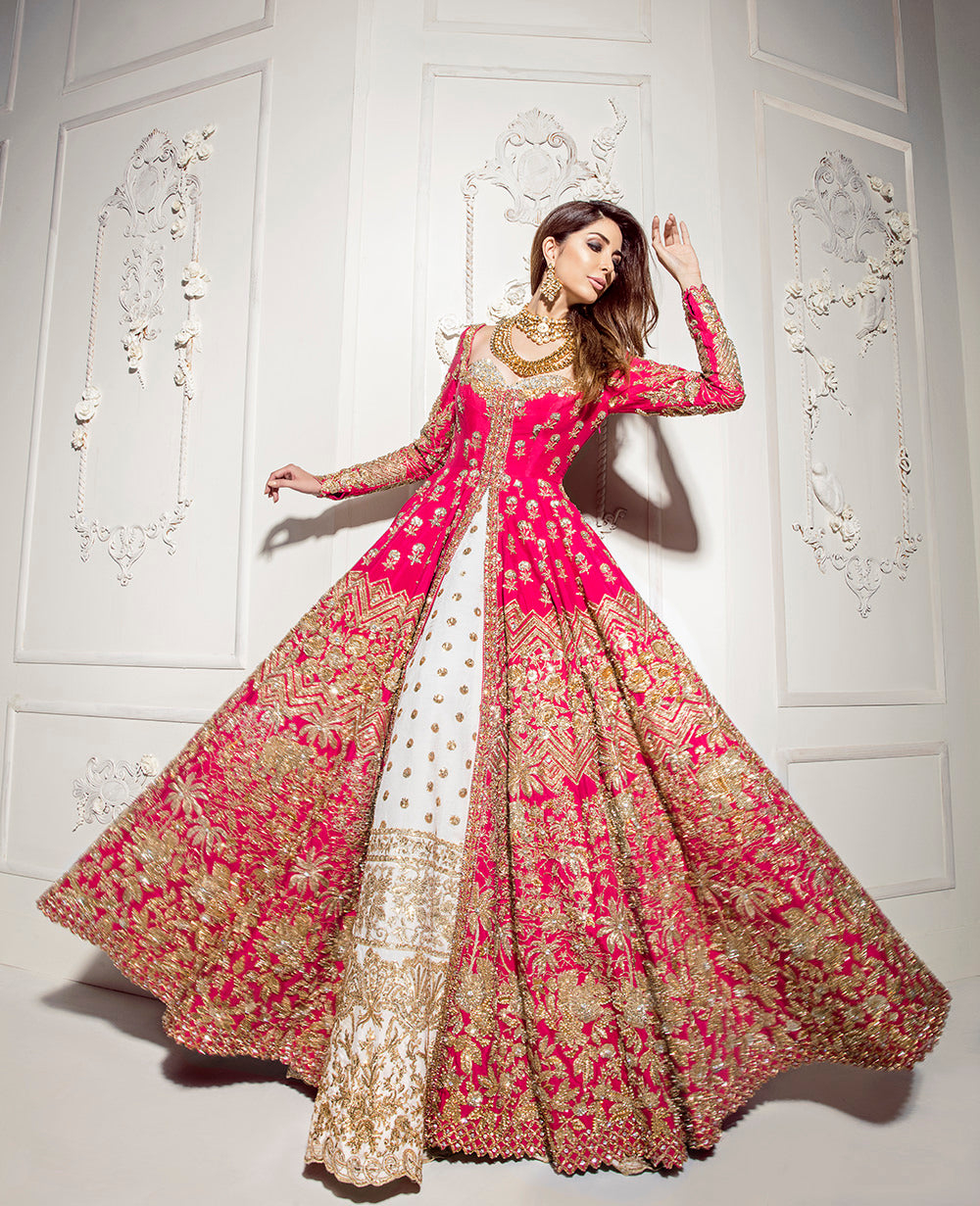 Buy Pink Embroidered Shibori Printed Cotton Anarkali Gown From Designer  Lehenga Choli