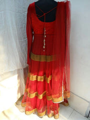 Red color Long Anarkali dress