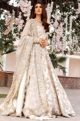 Bridal Lehenga - Heavy Embroidered Multicolor Ivory Net Lehenga Choli –  Empress Clothing