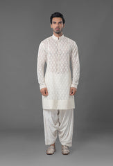 Ivory Color Embroidered Sherwani