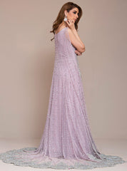 Lavender Color Wedding Gown 