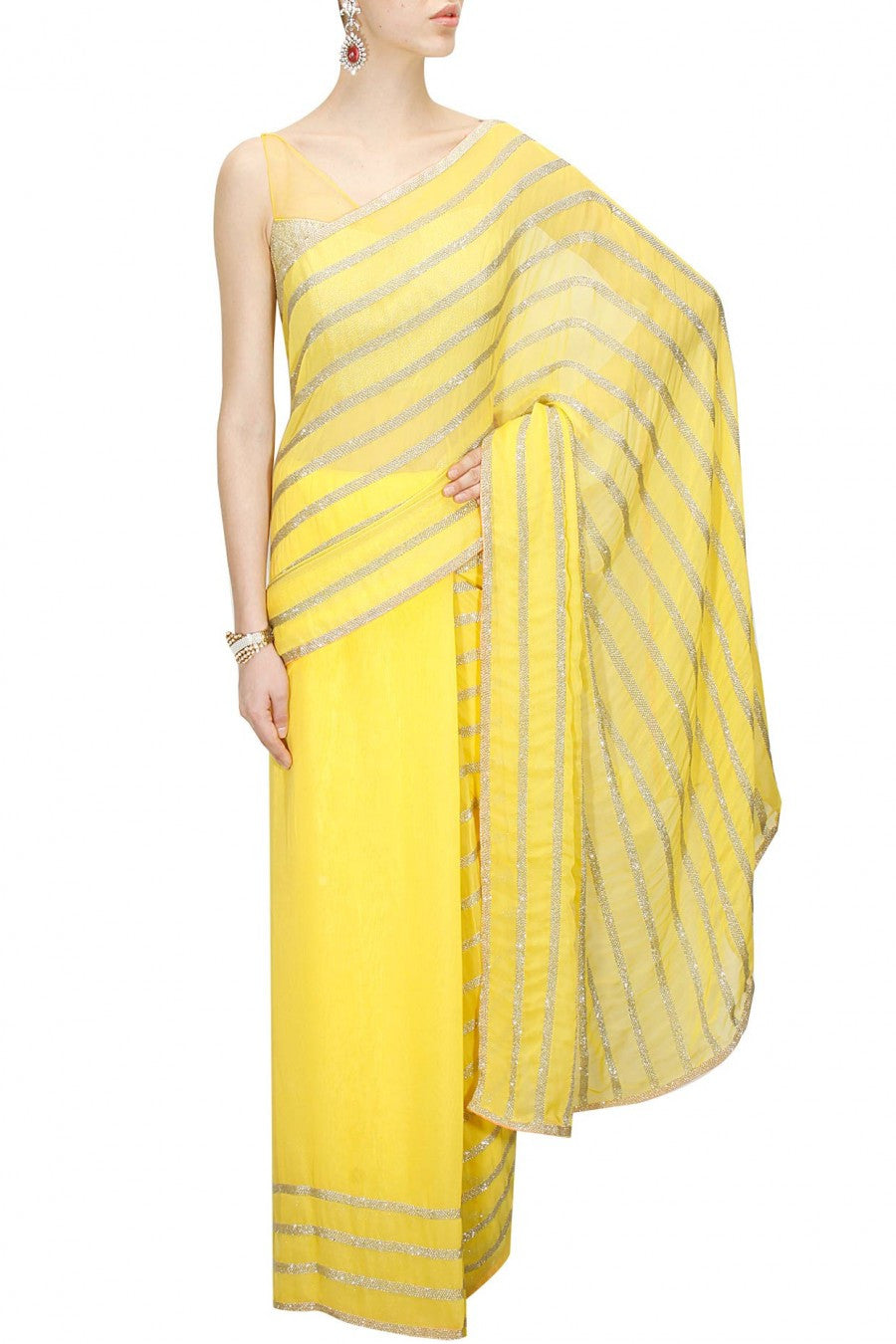 Yellow Embellished Sari