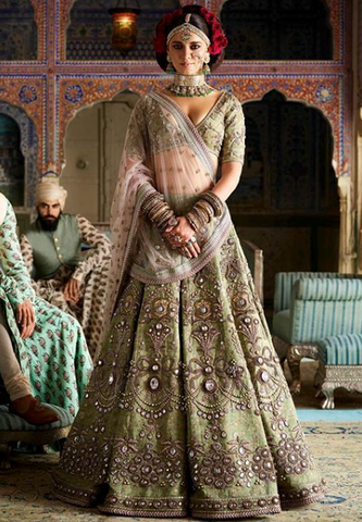 Sabyasachi lime top green lehenga