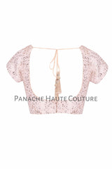 Light Pink color Blouse with Sequin Embroidery