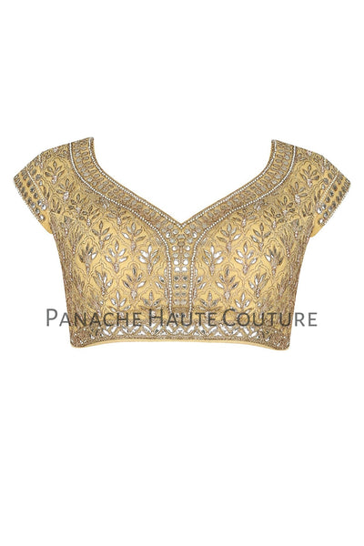Light Golden Color Blouse with Gotta Patti Embroidery – Panache Haute ...