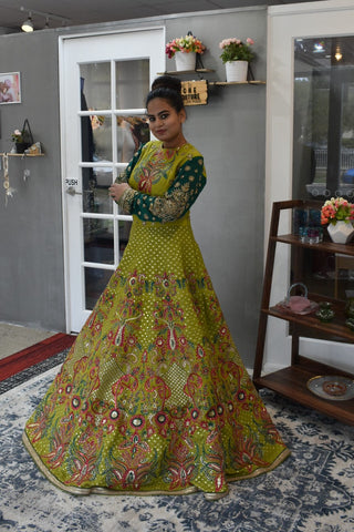 Lime Green Anarkali Gown from Panache Haute Couture 2
