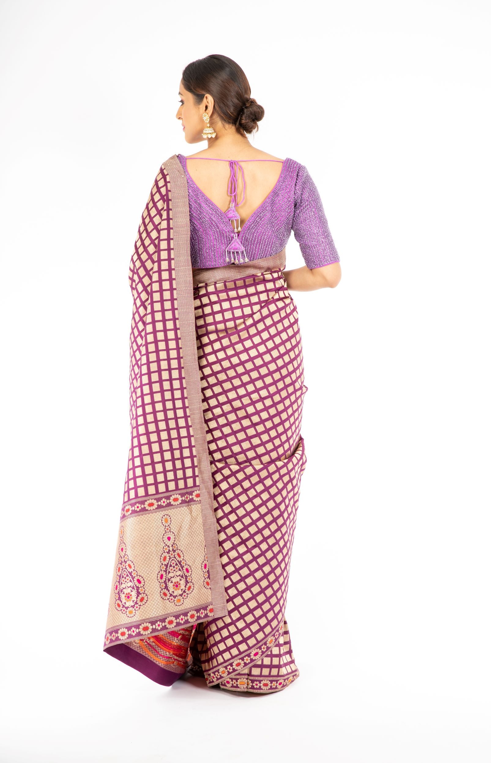 Lovely Violet Color Handloom Pure Silk Saree